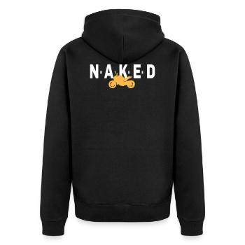 Naked Bike Statement - Veste à capuche bio Premium Unisexe - noir - Dos - Nico (187cm)