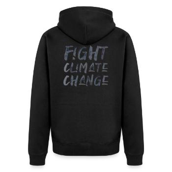 Fight climate change Phrase Police Changement climatique - Veste à capuche bio Premium Unisexe - noir - Dos - Nico (187cm)