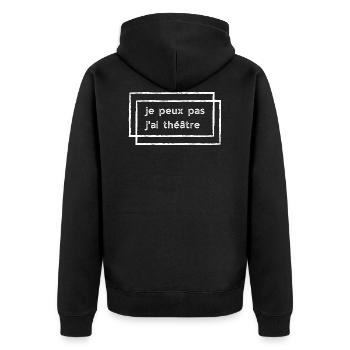 je peux pas j'ai théâtre (rectangles) - Veste à capuche bio Premium Unisexe - noir - Dos - Nico (187cm)