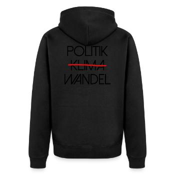 Politik Klima Wandel politisch Klimawandel - Unisex Premium Bio Zip Hoodie - Schwarz - Hinten - Nico (187cm)