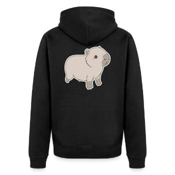 Wasserschwein - Unisex Premium Bio Zip Hoodie - Schwarz - Hinten - Nico (187cm)