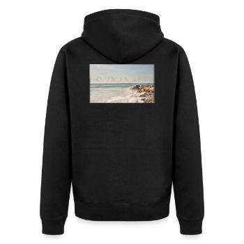 Un été au bord de la mer - Veste à capuche bio Premium Unisexe - noir - Dos - Nico (187cm)