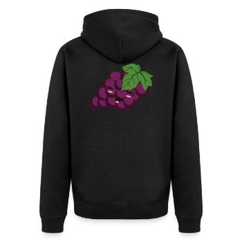 Grapes Fruits Kawaii Grapes - Unisex Premium Organic Zip Hoodie - black - Back - Nico (187cm)