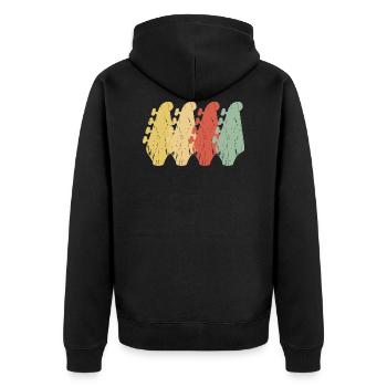 Vintage Electric Bass Guitar Necks - Unisex Premium Organic Zip Hoodie - black - Back - Nico (187cm)