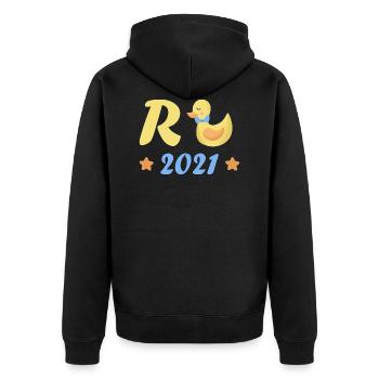 Rente Ente 2021 Ruhestand Rentner Pension Geschenk - Unisex Premium Bio Zip Hoodie - Schwarz - Hinten - Nico (187cm)