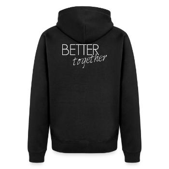 Better together - Unisex Premium Bio Zip Hoodie - Schwarz - Hinten - Nico (187cm)