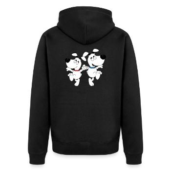 HUND - DOGS - TANZEN - DANCING - TIER - FUN - Unisex Premium Bio Zip Hoodie - Schwarz - Hinten - Nico (187cm)