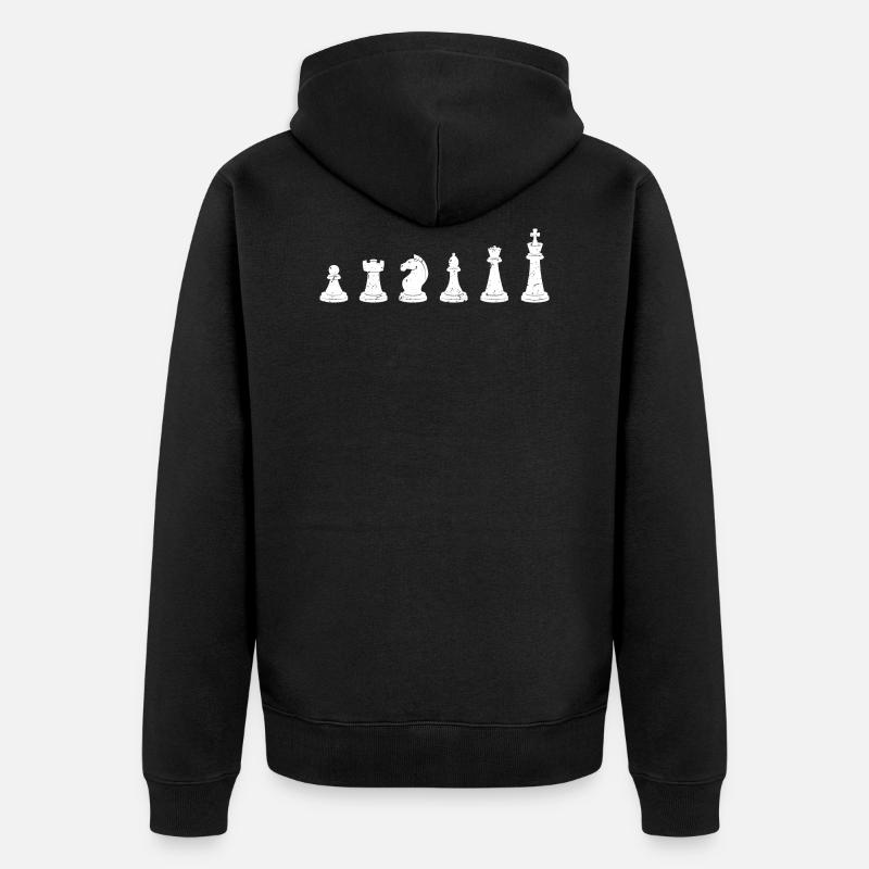 Chess Pieces Chess Player Chess - Unisex Premium Organic Zip Hoodie - black