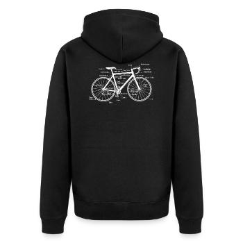 Description Gift Bicycle Cyclist Sport - Unisex Premium Organic Zip Hoodie - black - Back - Nico (187cm)
