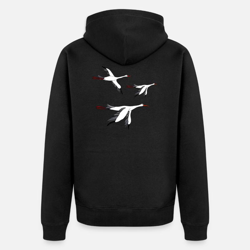 Cigognes - Veste à capuche bio Premium Unisexe - noir