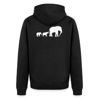 Elefanten Safari Afrika Tiere - Unisex Premium Bio Zip Hoodie - Schwarz - Hinten - Nico (187cm)