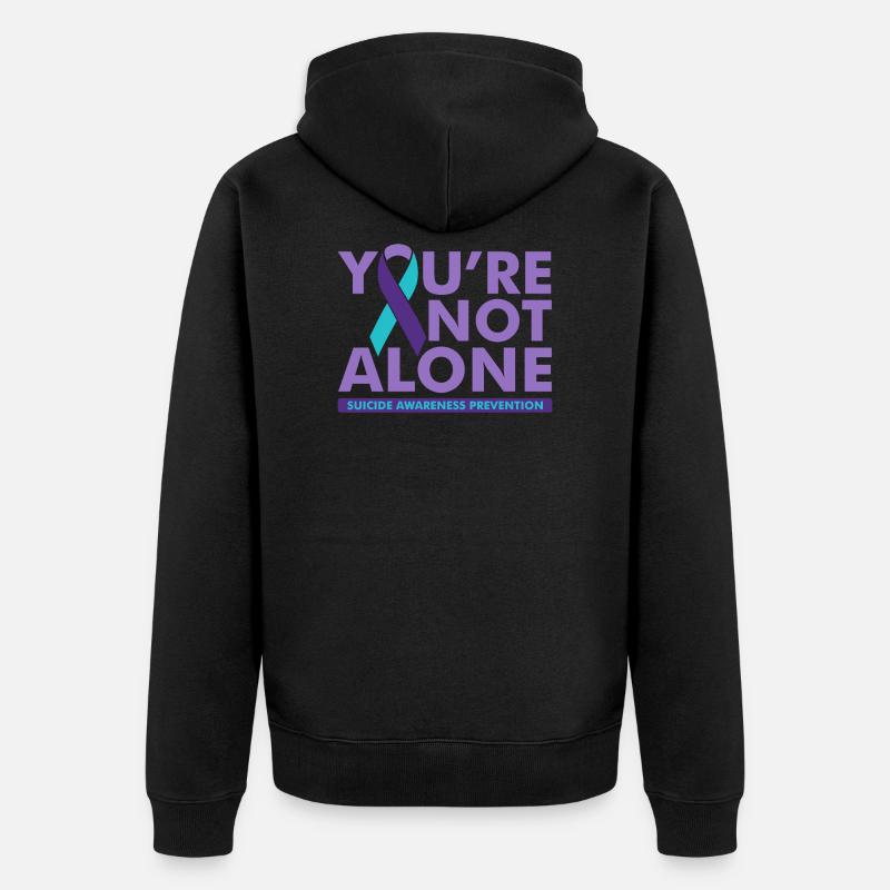 Suizid-Bewusstseinsprävention - Unisex Premium Bio Zip Hoodie - Schwarz