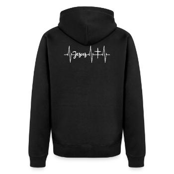 Jésus-Christ Coeur christianisme religion - Veste à capuche bio Premium Unisexe - noir - Dos - Nico (187cm)