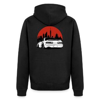 Silhouette ville soleil cadeau JDM Motorsport - Veste à capuche bio Premium Unisexe - noir - Dos - Nico (187cm)