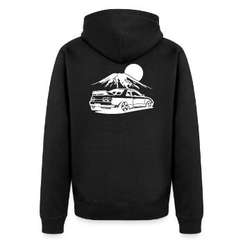 R32 Silhouette Cadeau JDM Motorsport Japon Voiture - Veste à capuche bio Premium Unisexe - noir - Dos - Nico (187cm)