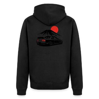 R32 Silhouette Cadeau JDM Motorsport Japon Voiture - Veste à capuche bio Premium Unisexe - noir - Dos - Nico (187cm)
