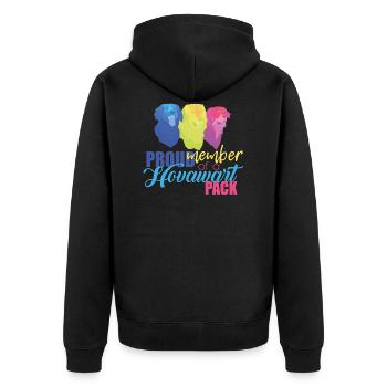 Hovawart - Unisex Premium Bio Zip Hoodie - Schwarz - Hinten - Nico (187cm)