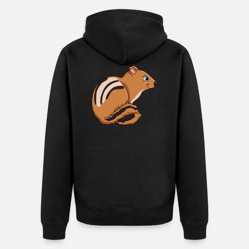 Des écureuils rayants - Veste à capuche bio Premium Unisexe - noir