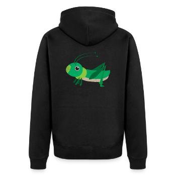 Spirituelle Tiere Grashüpfer Kinder Geschenkidee - Unisex Premium Bio Zip Hoodie - Schwarz - Hinten - Nico (187cm)