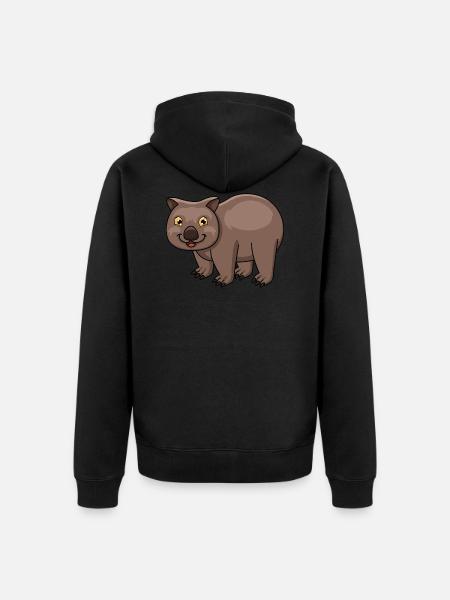 Wombat - Unisex Premium Bio Zip Hoodie - Schwarz