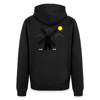 moulin à vent paysage - Veste à capuche bio Premium Unisexe - noir - Dos - Nico (187cm)