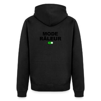 MODE RÂLEUR ON - Veste à capuche bio Premium Unisexe - noir - Dos - Nico (187cm)
