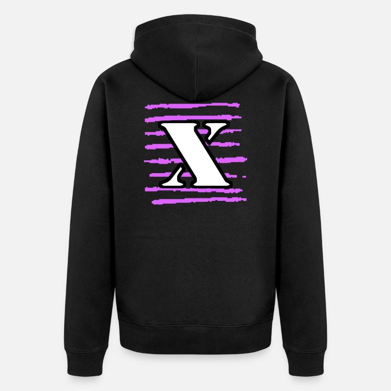 noir blanc violet rayé x - Veste à capuche bio Premium Unisexe - noir