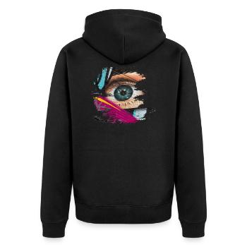 Graffiti - Unisex Premium Bio Zip Hoodie - Schwarz - Hinten - Nico (187cm)