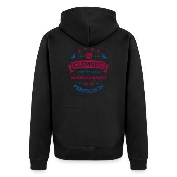 CLEMENT PARFAIT - NOM CLEMENT - Veste à capuche bio Premium Unisexe - noir - Dos - Nico (187cm)