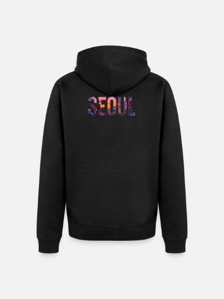 Reise Urlaub Seoul - Unisex Premium Bio Zip Hoodie - Schwarz
