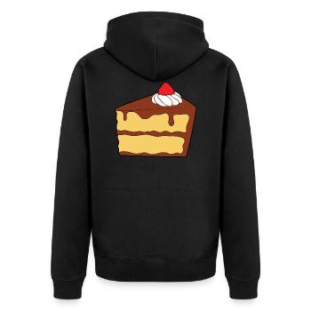 Kuchen - Unisex Premium Bio Zip Hoodie - Schwarz - Hinten - Nico (187cm)