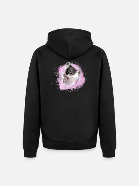 koala,pink,graffiti,painting,koala bear,pink - Unisex Premium Organic Zip Hoodie - black