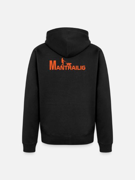 Mantrailing Silhouette Search Dog Dog Lovers - Unisex Premium Organic Zip Hoodie - black