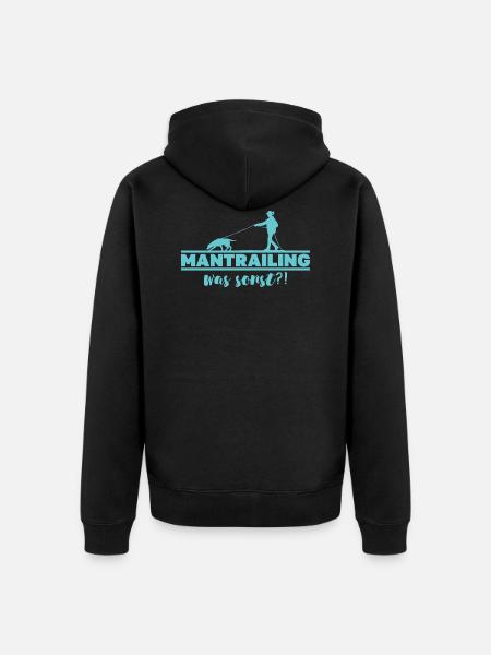 Mantrailing was sonst Silhouette Suchhund Hunde - Unisex Premium Bio Zip Hoodie - Schwarz