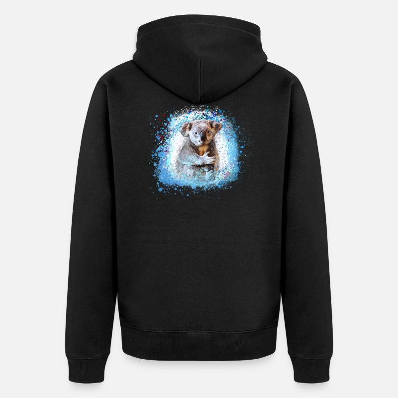 koala ,blau,graffiti,malerei,koala bär - Unisex Premium Bio Zip Hoodie - Schwarz