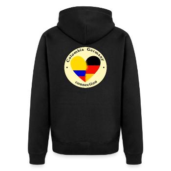 Colombia Germany connection - Unisex Premium Bio Zip Hoodie - Schwarz - Hinten - Nico (187cm)