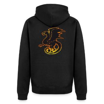 Dragons, Dragons, dragon, draco, Feu, fire - Veste à capuche bio Premium Unisexe - noir - Dos - Nico (187cm)