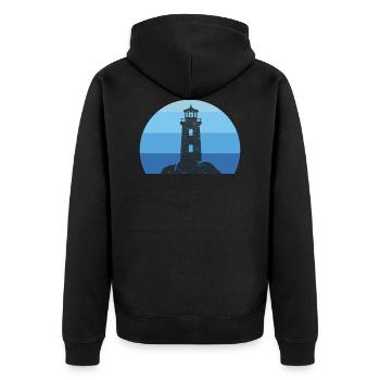 Lighthouse Gift Holiday - Unisex Premium Organic Zip Hoodie - black - Back - Nico (187cm)
