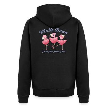 Malle Divas Think Pink DrinkIng Nimble Bridal Gift - Unisex Premium Organic Zip Hoodie - black - Back - Nico (187cm)