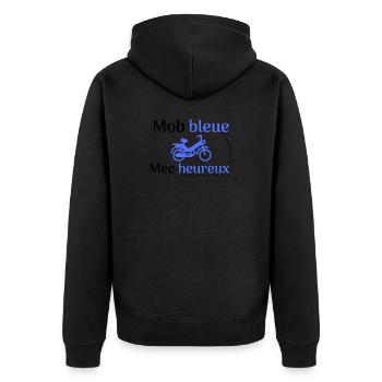 Mob bleu mec heureux - Veste à capuche bio Premium Unisexe - noir - Dos - Nico (187cm)