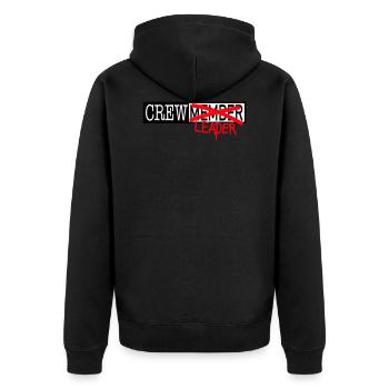 Crew Members - Unisex Premium Organic Zip Hoodie - black - Back - Nico (187cm)