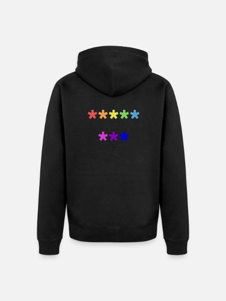 Anty pis lgbt+ - Ekologiczna rozpinana bluza z kapturem Premium unisex - czarny