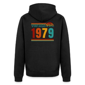 MILLÉSIME 1979 - Veste à capuche bio Premium Unisexe - noir - Dos - Nico (187cm)