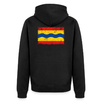 Overijssel Vintage - Unisex Premium Organic Zip Hoodie - black - Back - Nico (187cm)