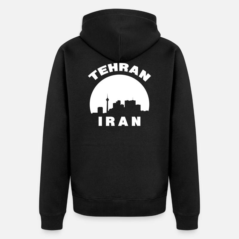 Tehran Iran Silhouette Cadeau - Veste à capuche bio Premium Unisexe - noir