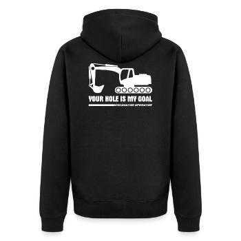 Your hole is my goal excavator operator cadeau - Veste à capuche bio Premium Unisexe - noir - Dos - Nico (187cm)