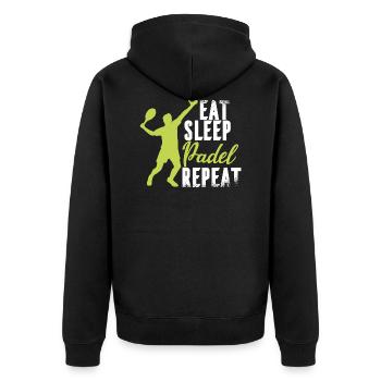 Padel Padelspieler Padeltennis Paddle Spanien - Unisex Premium Bio Zip Hoodie - Schwarz - Hinten - Nico (187cm)