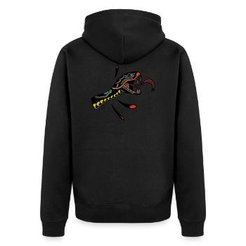 serpent vipere langue tatouage old school tattoo - Veste à capuche bio Premium Unisexe - noir - Dos - Nico (187cm)