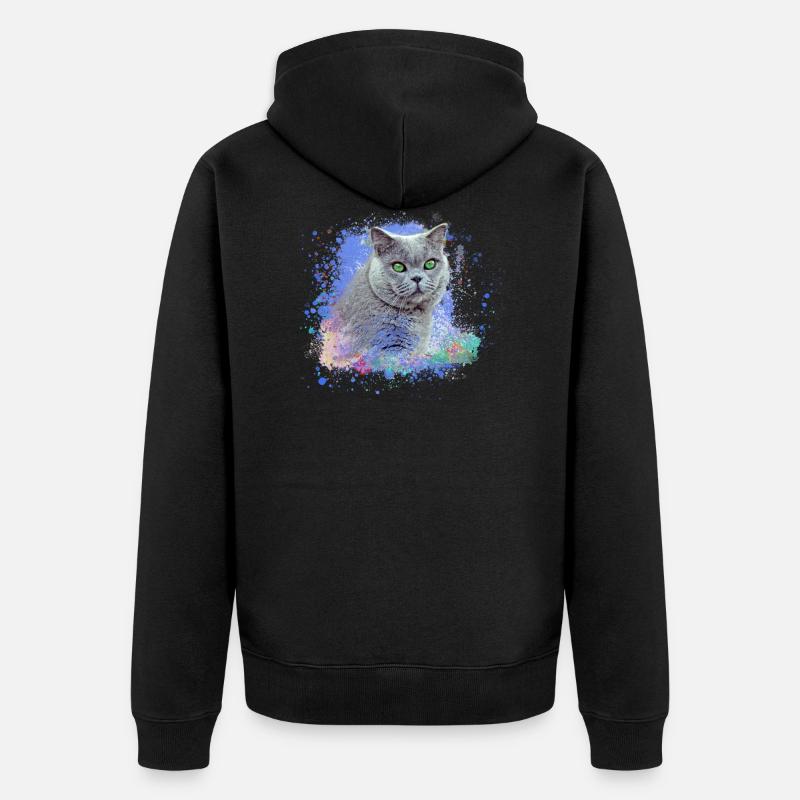perser chat,ziamkatze,chat,chat brun, graffiti - Veste à capuche bio Premium Unisexe - noir