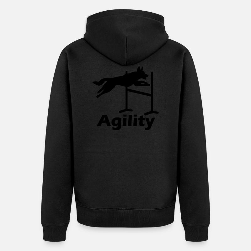 Agilité de chien de chien - Veste à capuche bio Premium Unisexe - noir